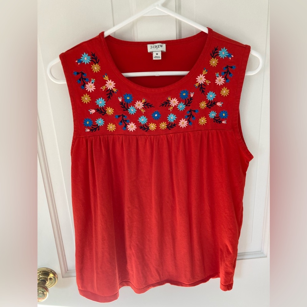 Embroidered Flower JCrew top